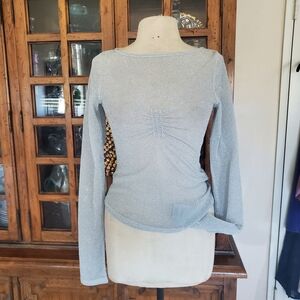 Princess Polly Shimmering Gray Long Sleeve Top